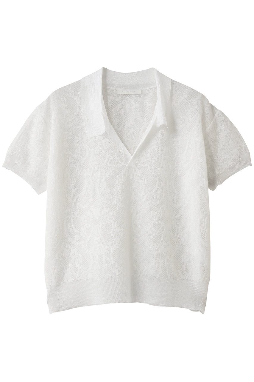 カナコ サカイ/KANAKO SAKAIのジャカード ニット ポロシャツ(ホワイト/KS2601081)