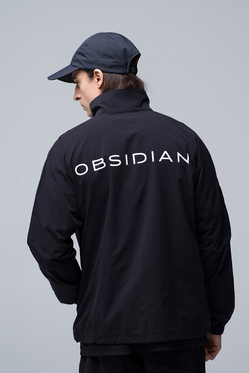 OBSIDIAN WIND BREAKER ブラック　ストレッチ　XL OBSIDIAN(オブシディアン)｜【MEN】WIND BREAKER/ブラック x ホワイト