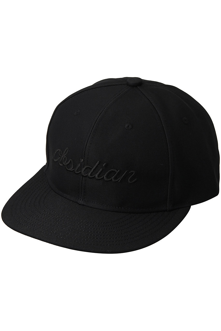 OBSIDIAN OD CURSIVE EMBROIDERY CAP (ブラック×ブラック F) オブシディアン ELLE SHOPの画像