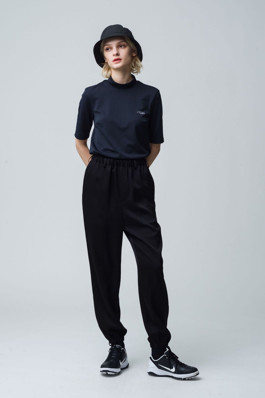 OBSIDIAN(オブシディアン)｜CURSIVE EMBROIDERY HIGHNECK SHORTSLEEVE