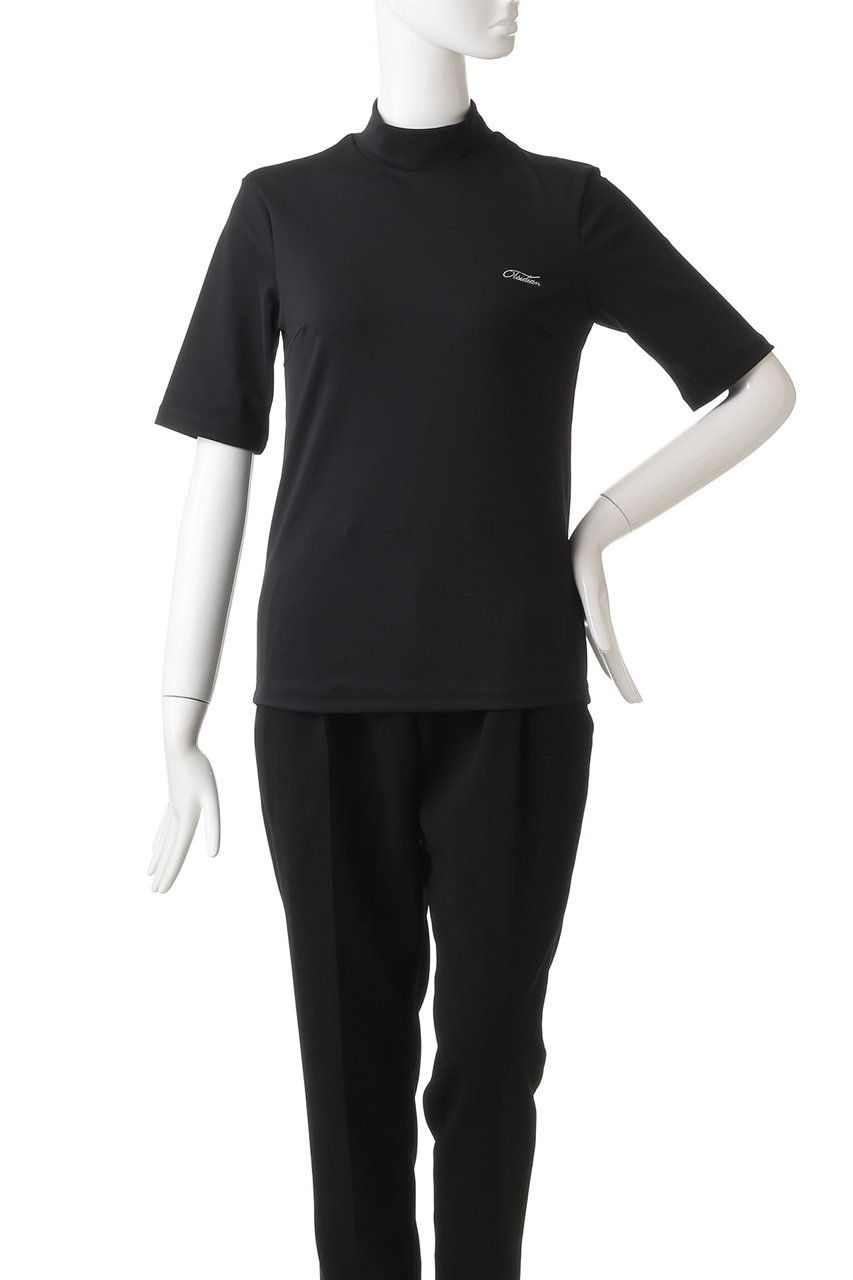 レディースウェア OBSIDIAN CURSIVE EMBROIDERY HIGHNECK LS OBSIDIAN(オブシディアン)｜CURSIVE EMBROIDERY HIGHNECK SHORTSLEEVE