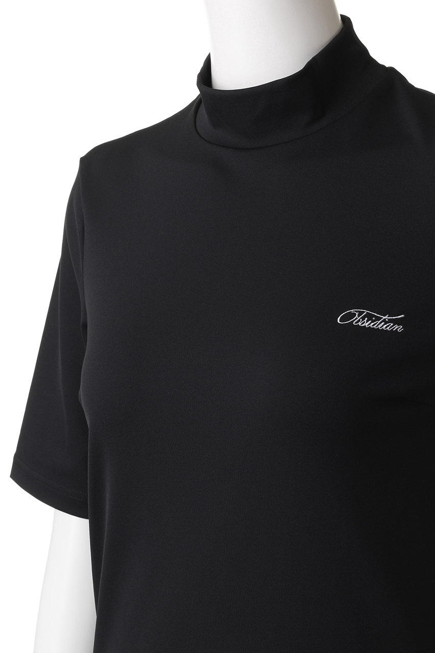 OBSIDIAN(オブシディアン)｜CURSIVE EMBROIDERY HIGHNECK SHORTSLEEVE