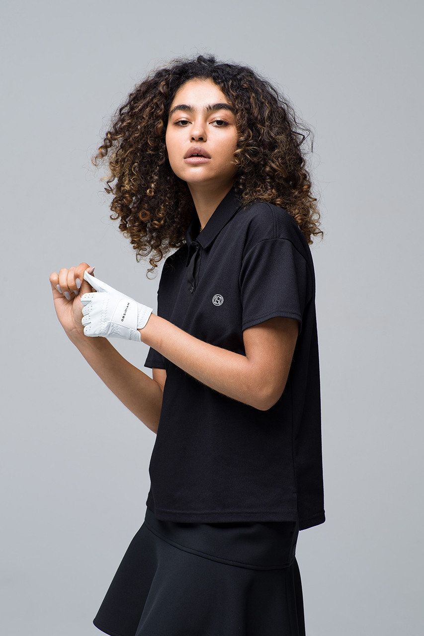 OBSIDIAN(オブシディアン)｜BIG POLO SHIRT/ブラック の通販｜ELLESHOP