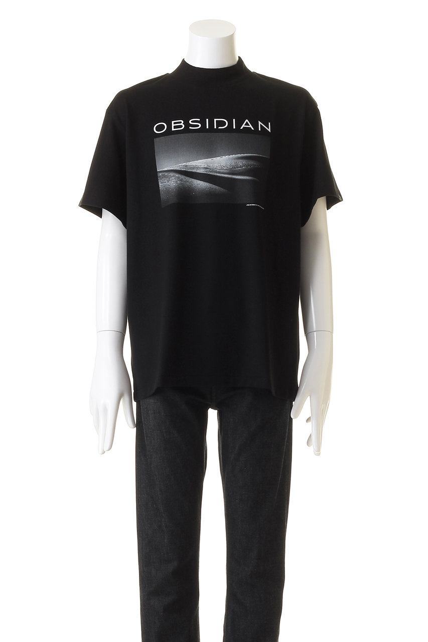 obsidian 半袖モックネックTシャツ　サイズL obsidian 半袖モックネックTシャツ サイズL obsidian 半袖モック