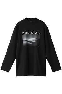 OBSIDIAN(オブシディアン)｜【MEN】PRINT MOCKNECK T/ブラック の通販