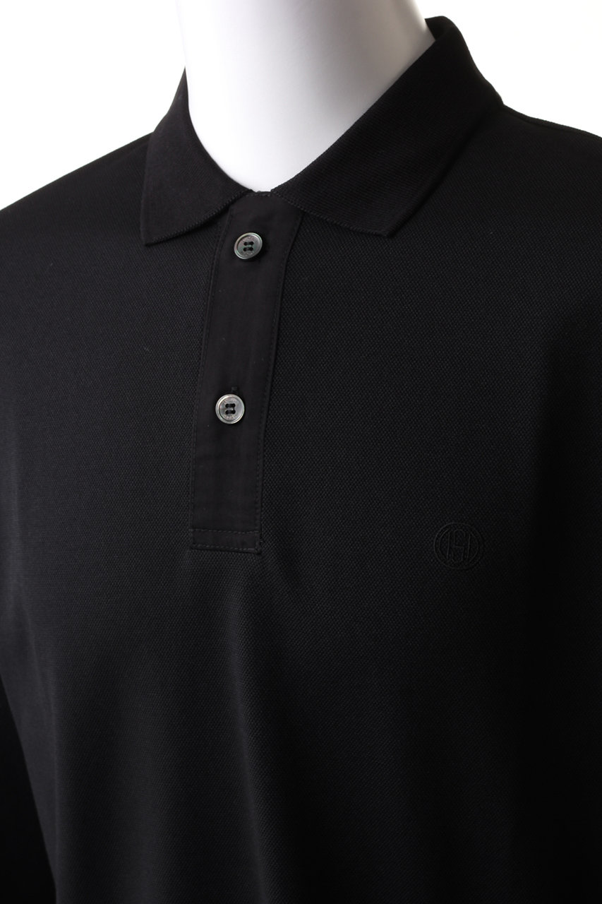 OBSIDIAN / ポロシャツ/L/ポリエステル/BLK/無地/odm24ss025 OBSIDIAN(オブシディアン)｜【MEN】LOGO SLEEVE POLO/ブラック の通販