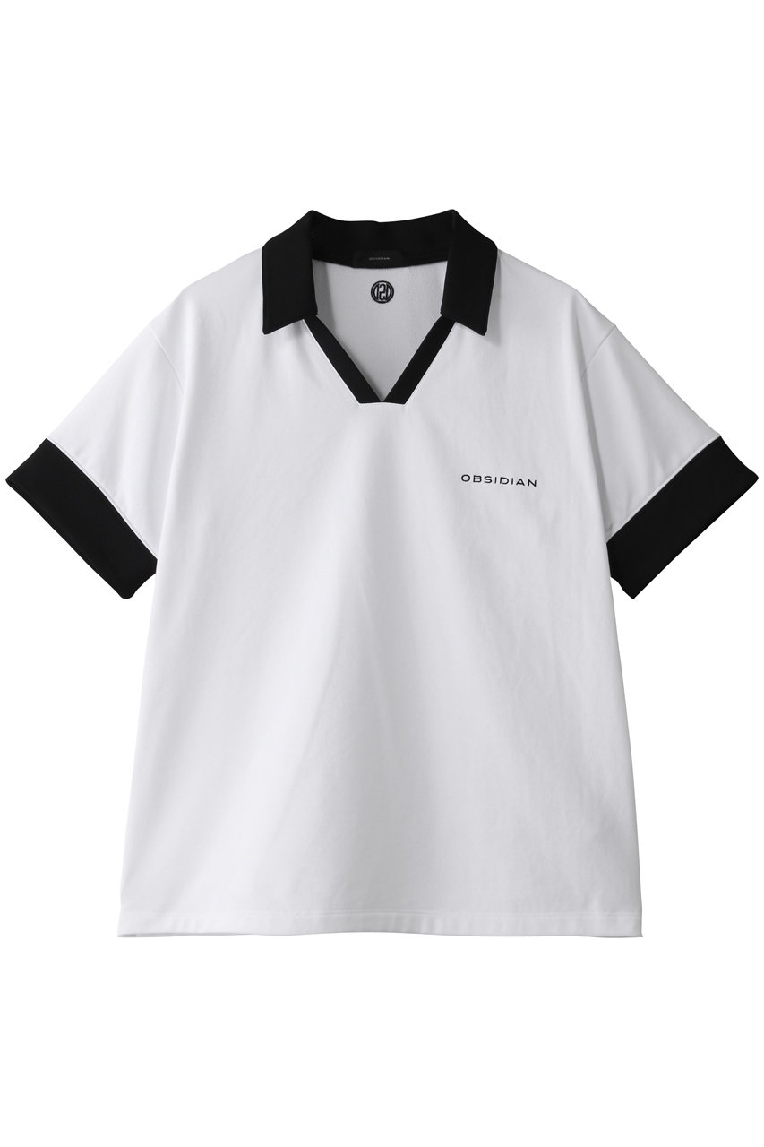 OBSIDIAN V-NECK POLO SHIRT (ホワイト, XS) オブシディアン ELLE SHOP OBSIDIAN V-NECK POLO SHIRT (ホワイト, XS) オブシディアン ELLE SHOP