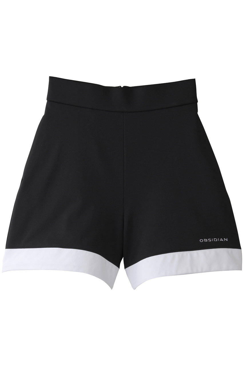 OBSIDIAN HEM SWITCHING SHORTS (ブラック, S) オブシディアン ELLE SHOP OBSIDIAN HEM SWITCHING SHORTS (ブラック, S) オブシディアン ELLE SHOP