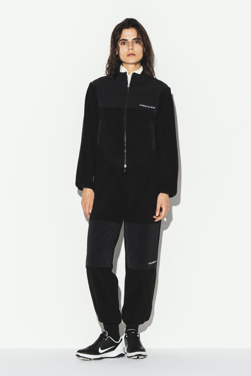 OBSIDIAN(オブシディアン)｜FLEECE×NYLON ZIP UP BLOUSON/ブラック の
