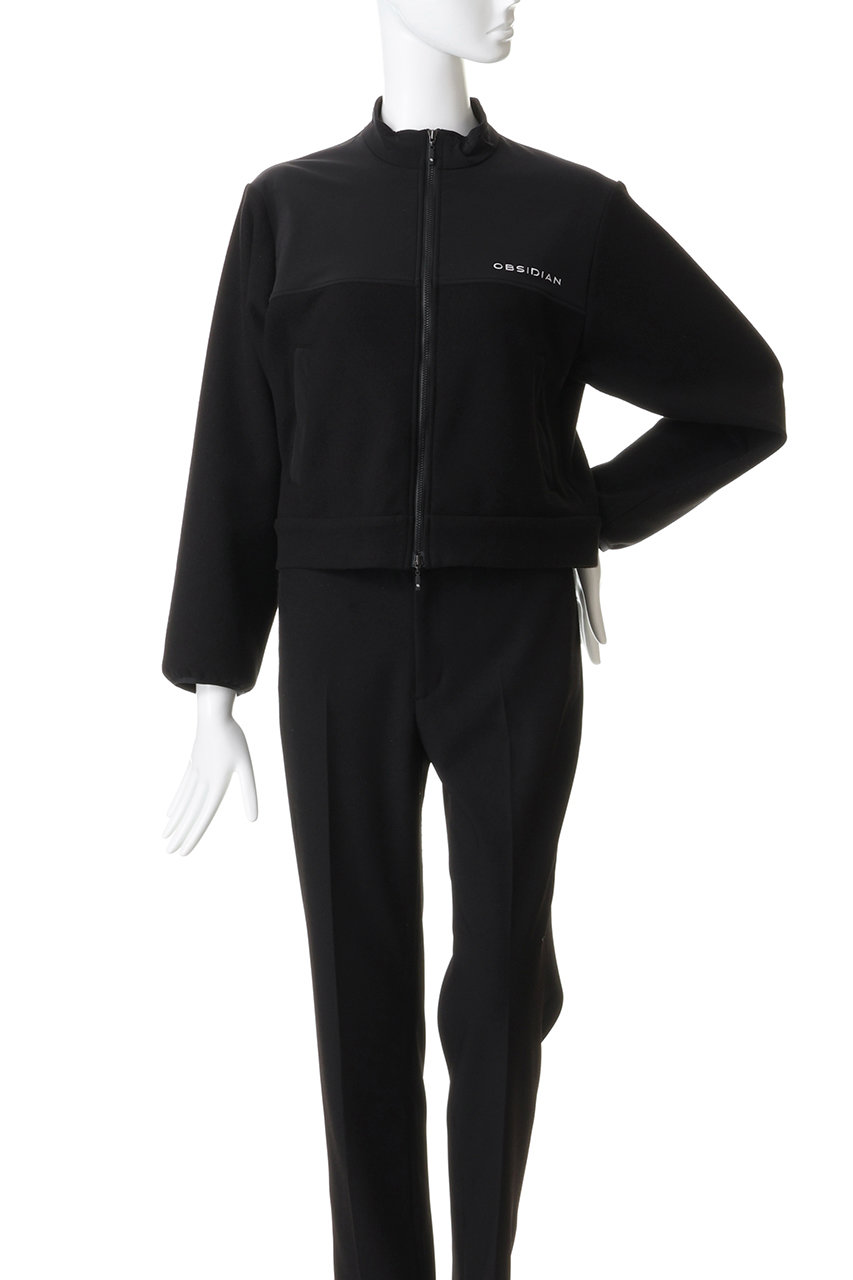 OBSIDIAN(オブシディアン)｜FLEECE×NYLON ZIP UP BLOUSON/ブラック の