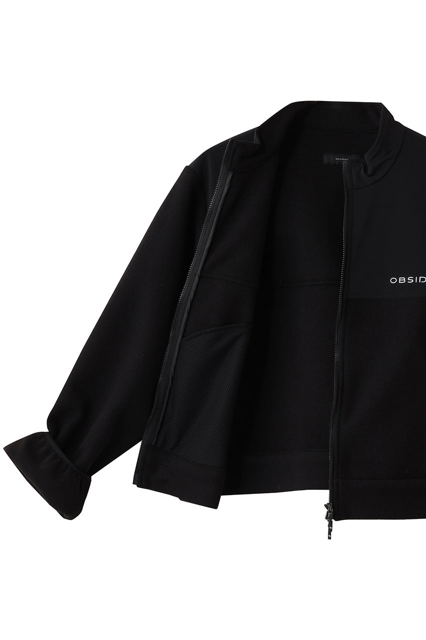 OBSIDIAN(オブシディアン)｜FLEECE×NYLON ZIP UP BLOUSON/ブラック の