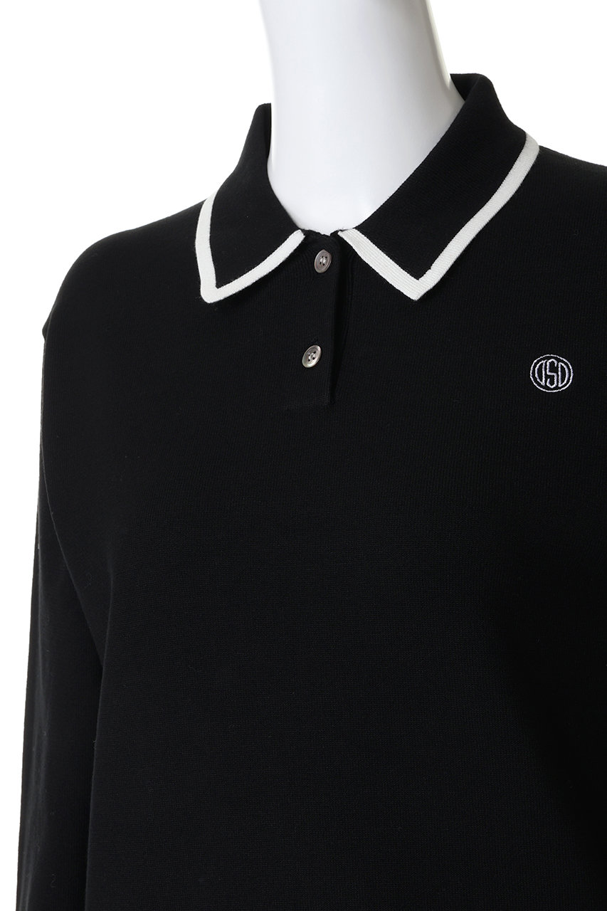 OBSIDIAN(オブシディアン)｜14G KNIT POLO SHIRTS/ブラック の通販