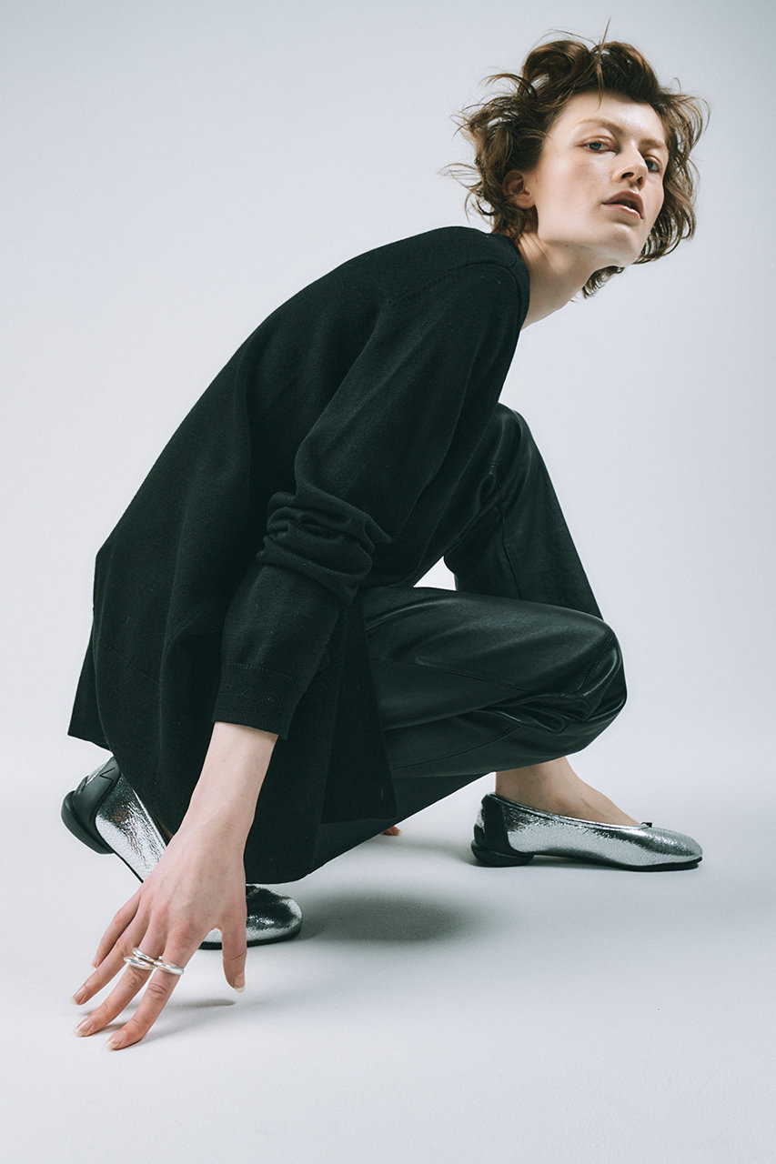 SHISEI バレエシューズ　シルバー　37.5 GATHER BALLET_METALIC / SILVER – SHISEI