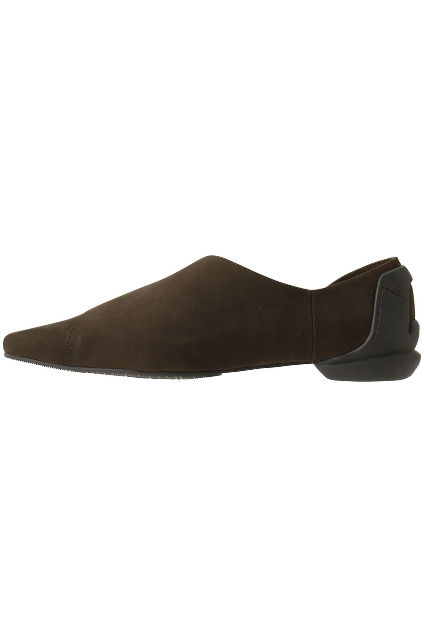 SHISEI ダークブラウン ポインテッドトゥ フラットシューズ SHISEI(シーセイ)｜WRAP SLIPON（レイン対応）/ダークブラウン の通販