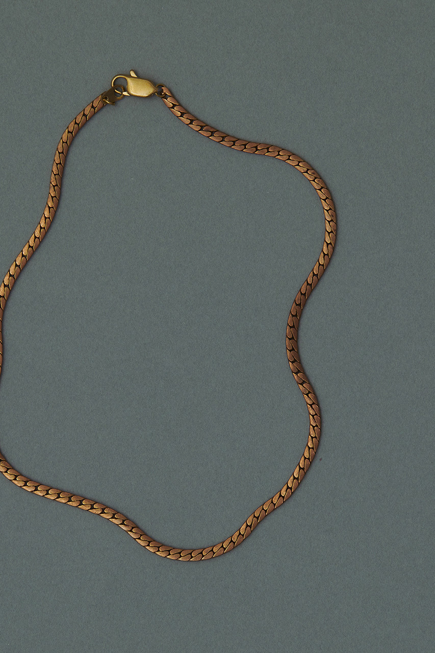 ＜ELLE SHOP＞ Adlin Hue Vintage Flat Woven Snake Chain Necklace (ゴールド F) アドリン ヒュー ELLE SHOP