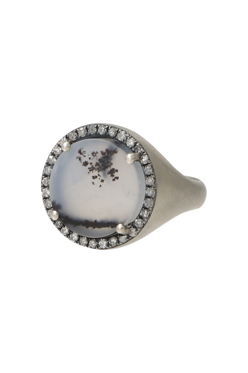 Adlin Hue Dendrite Agate One of a Kind Canan Pinky リング (グレー, 5号) アドリン ヒュー ELLE SHOP Adlin Hue Dendrite Agate One of a Kind Canan Pinky リング (グレー, 5号) アドリン ヒュー ELLE SHOP