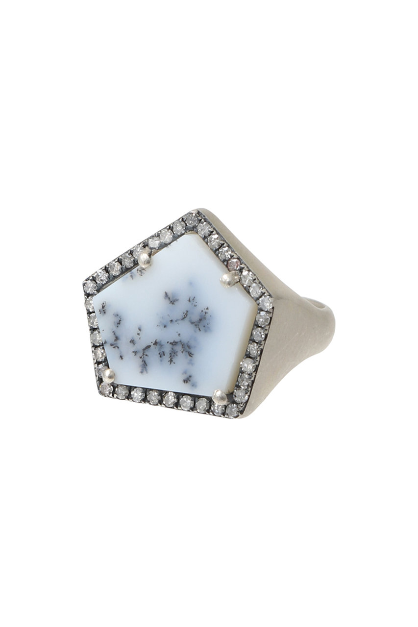 Adlin Hue Dendrite Agate One of a Kind Canan Pinky リング (ホワイト, 4号) アドリン ヒュー ELLE SHOP Adlin Hue Dendrite Agate One of a Kind Canan Pinky リング (ホワイト, 4号) アドリン ヒュー ELLE SHOP