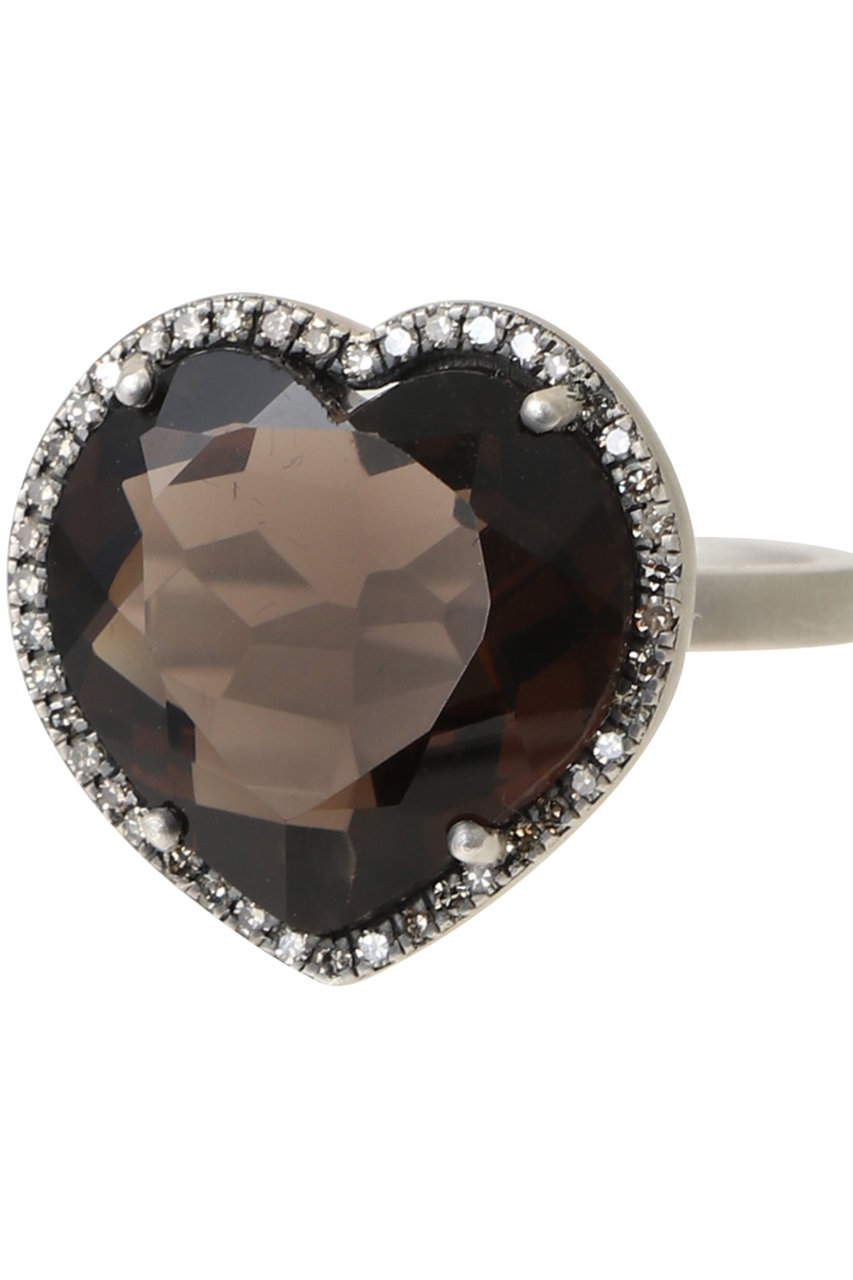 アドリンヒュー　Adlin Hue　スモーキークォーツ　ダイヤ　ハートリング Adlin Hue(アドリン ヒュー)｜Smoky Quartz Reni リング/ブラウン の