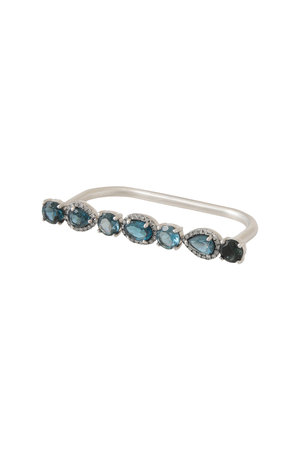 アドリン ヒュー/Adlin HueのLondon Blue Topaz Milena Double リング(150400/150401)