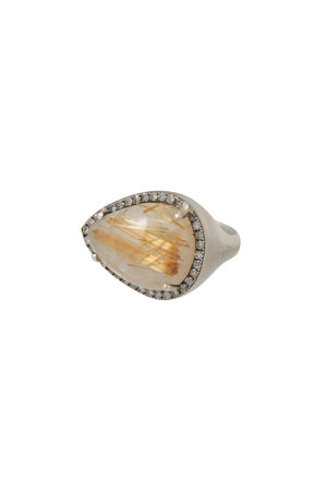 アドリン ヒュー/Adlin HueのRutilated Quartz One of a Kind Canan リング(150400/150401)