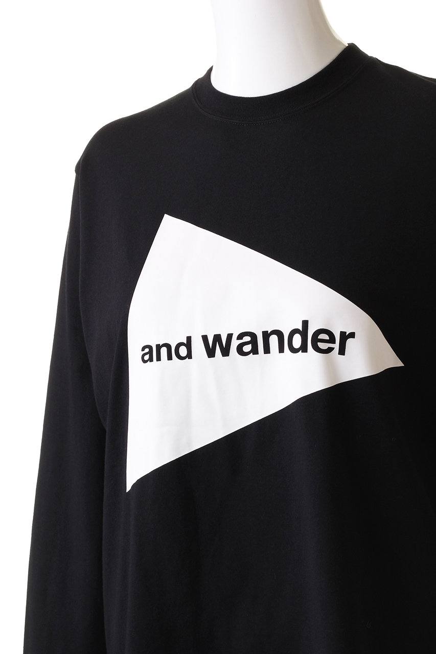 and wander(アンドワンダー)｜【UNISEX】and wander logo LS T