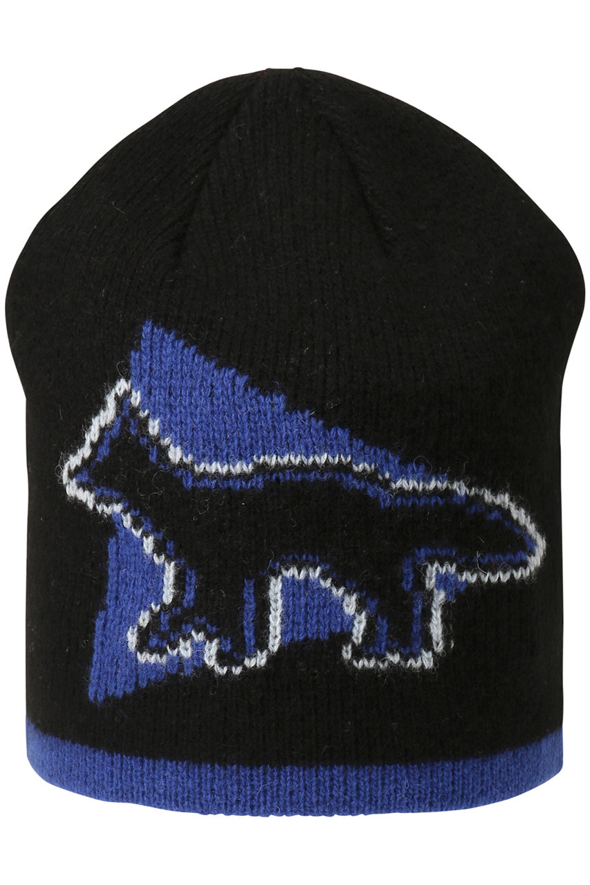 and wander 【UNISEX】【MAISON KITSUNE × and wander】 knit cap (ブラック, F) アンドワンダー ELLE SHOP