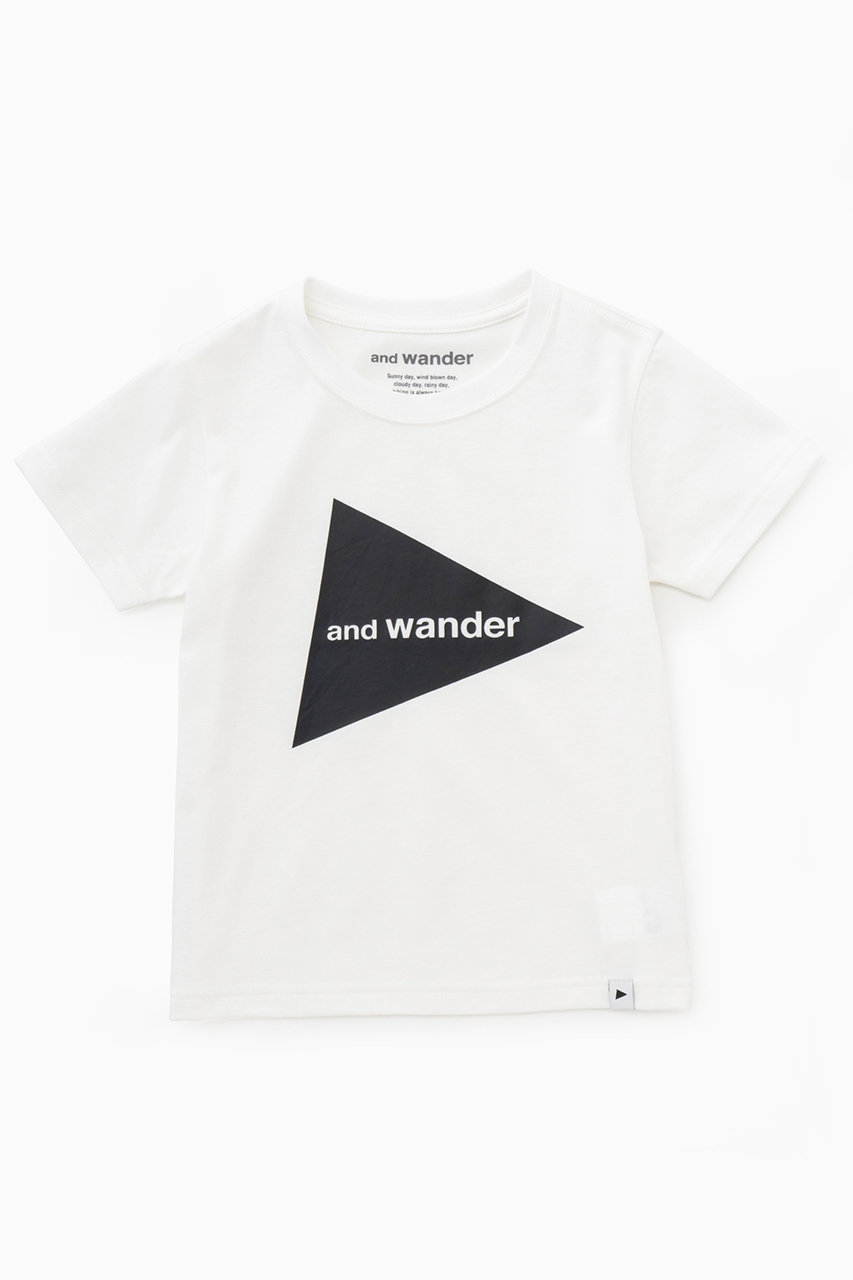 アンドワンダー/and wanderの【KID】78 and wander big logo T kids(ホワイト/5744184297)