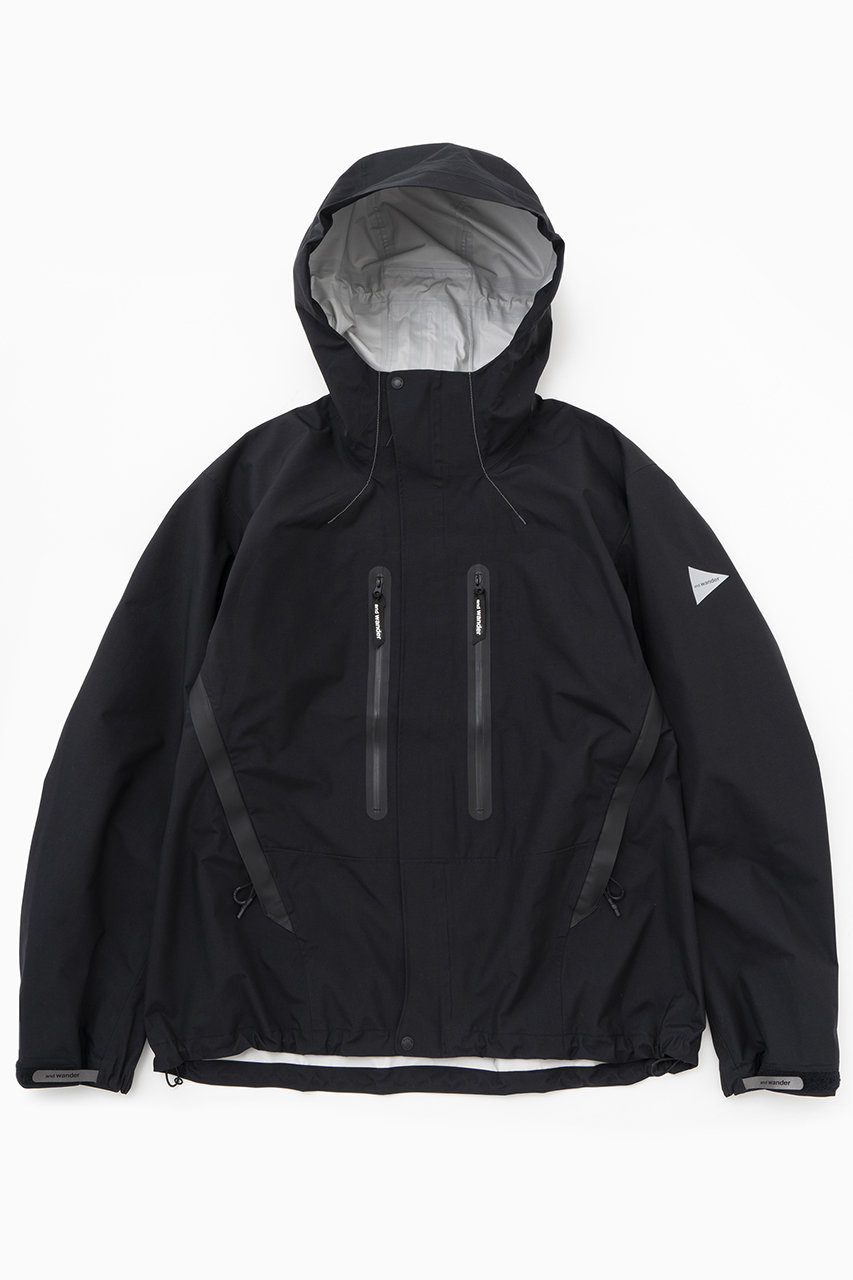 and wander 【UNISEX】4 2.5L hiker rain jacket (ブラック, L) アンドワンダー ELLE SHOP