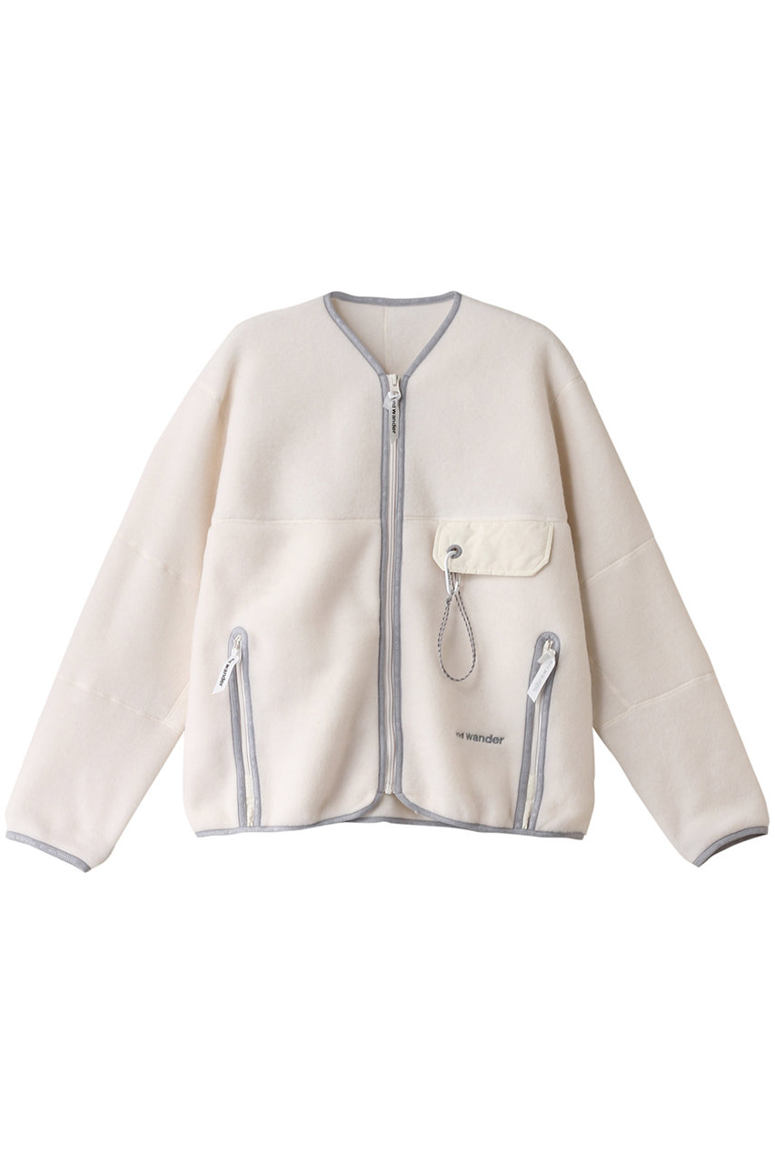 アンドワンダー/and wanderの【UNISEX】wool fleece cardigan(オフホワイト/5744281145)