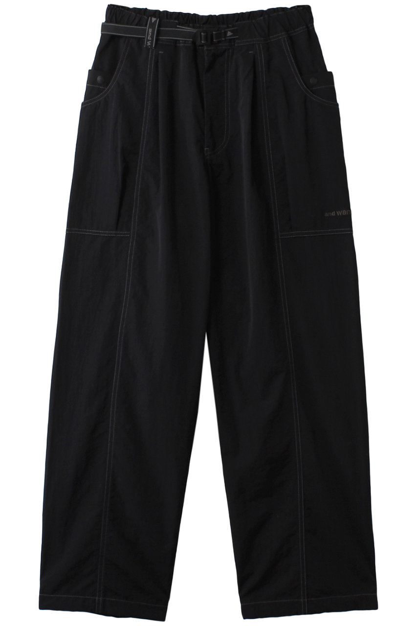 アンドワンダー/and wanderの【UNISEX】crinkled nylon pants(ブラック/5744282182)