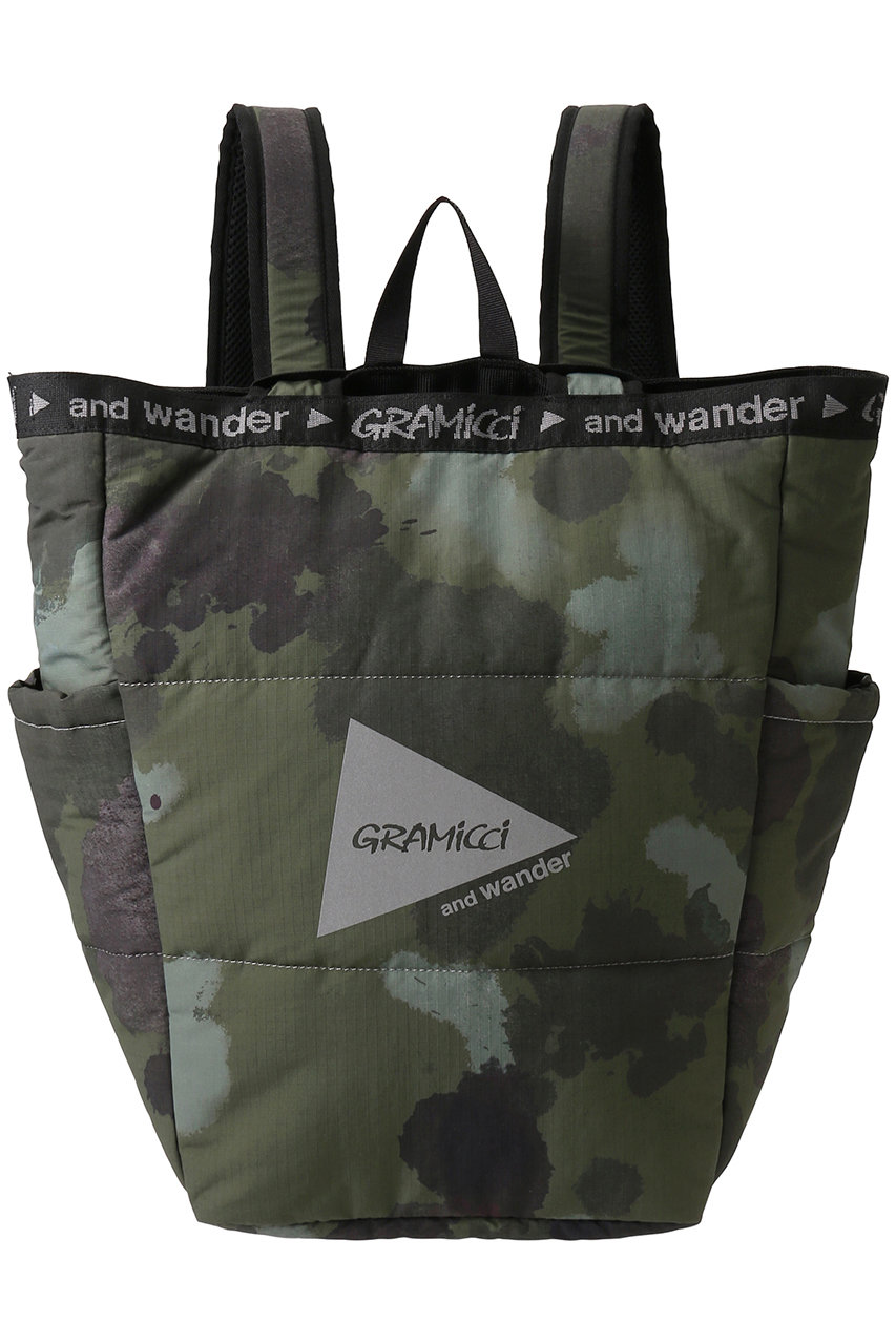 アンドワンダー/and wanderの【UNISEX】【and wander×gramicci】padded 2way pack(カモ/5744275717)