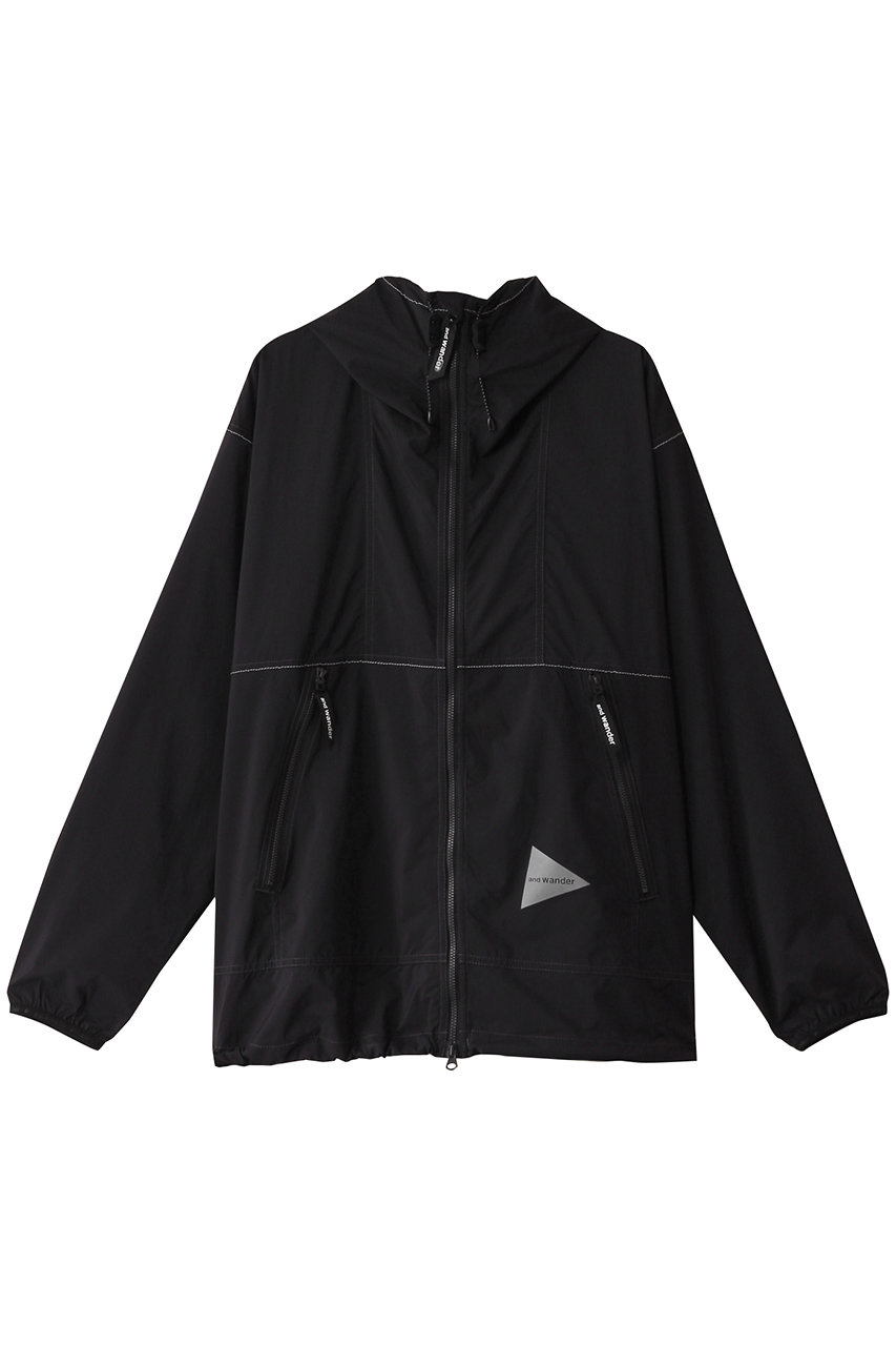 アンドワンダー/and wanderの【UNISEX】PERTEX wind jacket(ブラック/5745121015)