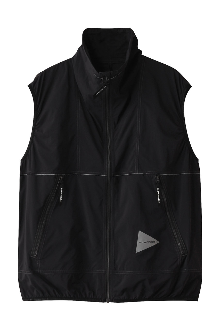 アンドワンダー/and wanderの【UNISEX】PERTEX wind vest(ブラック/5745121016)