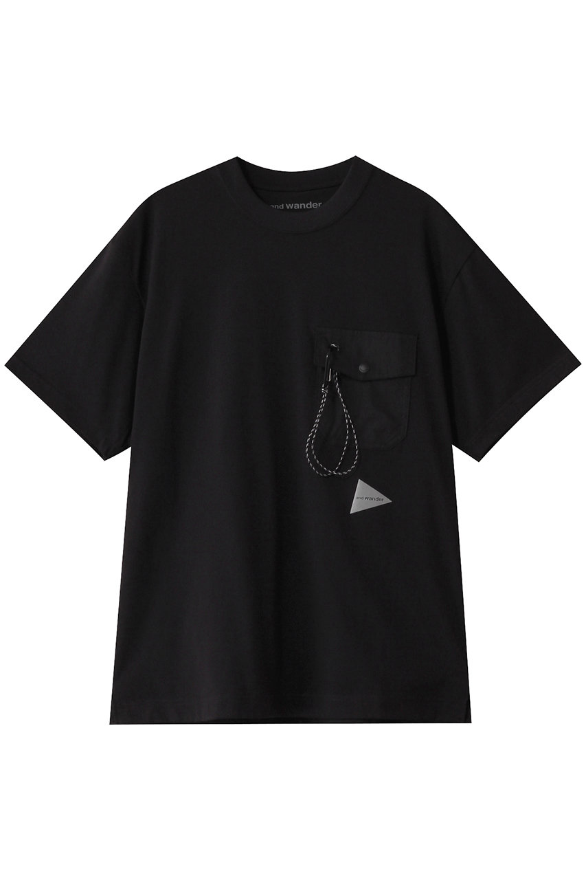 アンドワンダー/and wanderの【UNISEX】pocket Tシャツ(ブラック/5745184094)