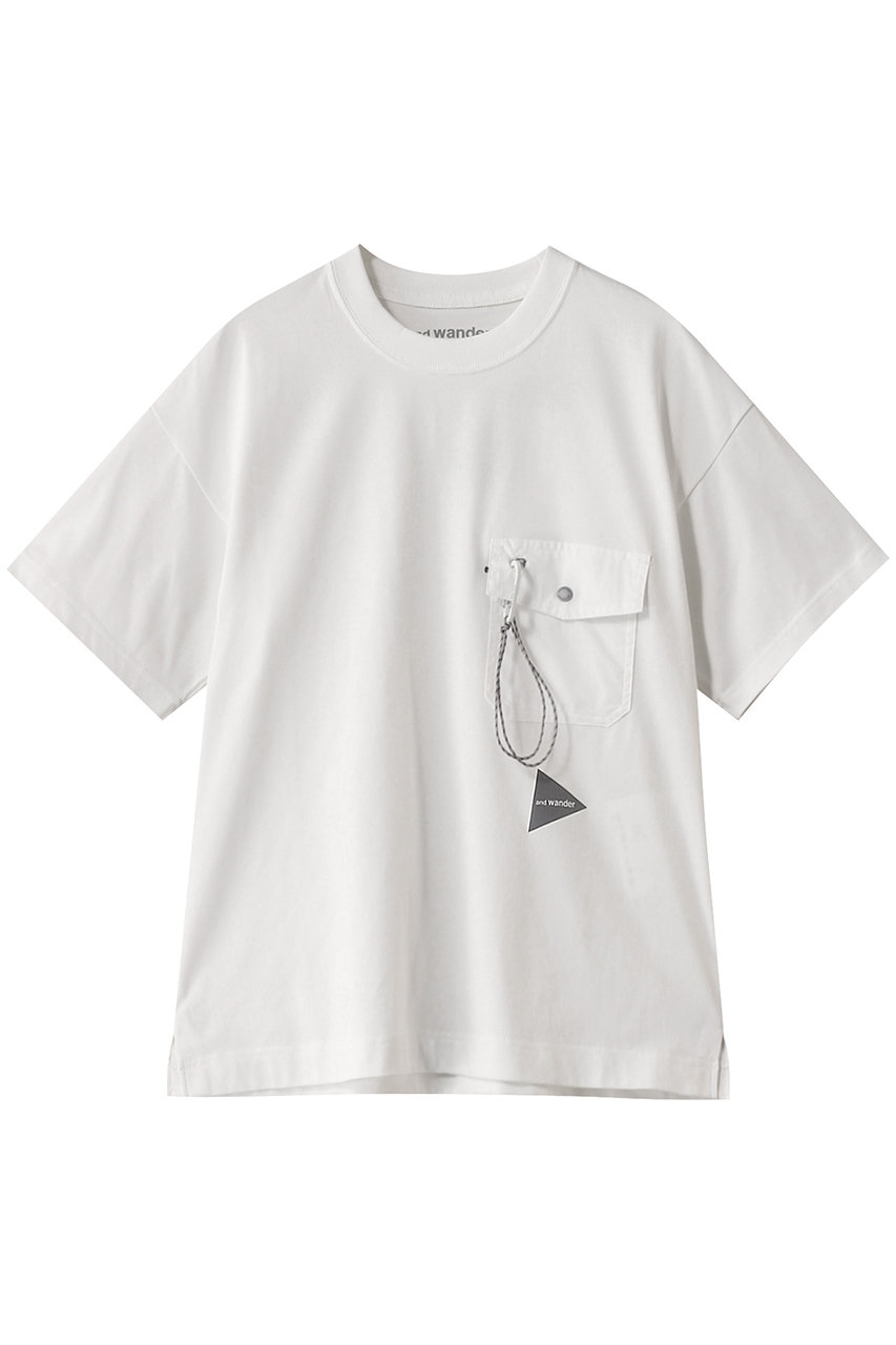 アンドワンダー/and wanderの【UNISEX】pocket Tシャツ(オフホワイト/5745184094)