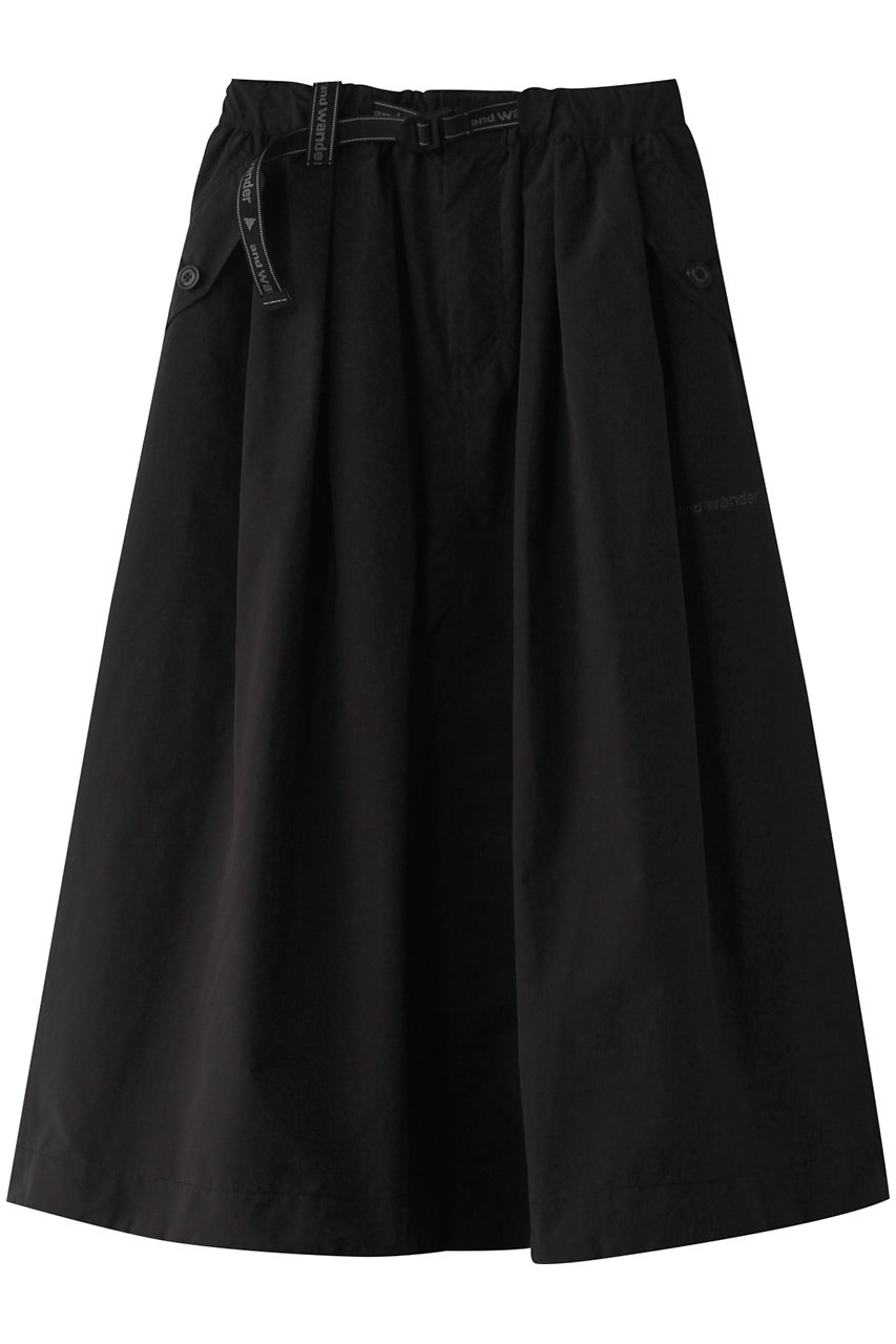 アンドワンダー/and wanderのoversized cargo skirt (W)(ブラック/5745182101)