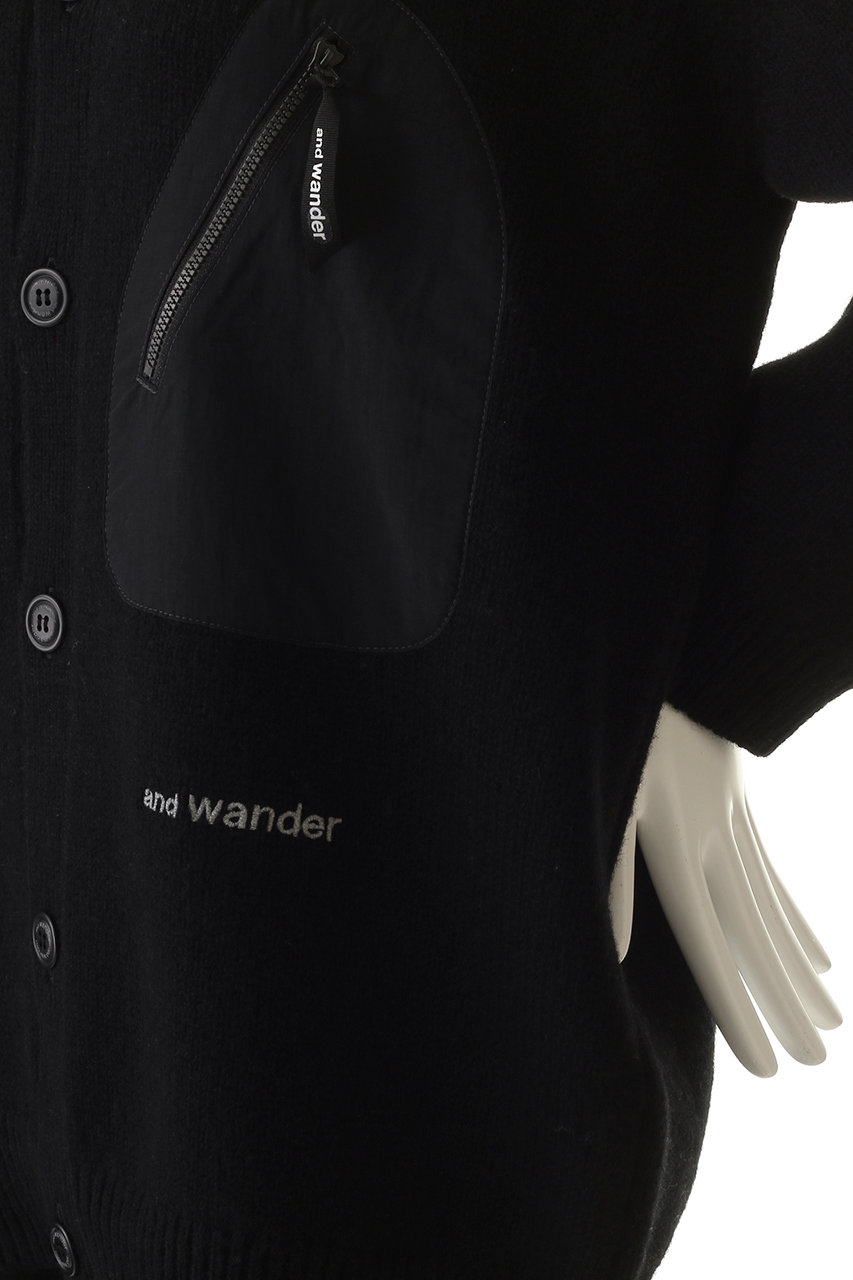 and wander(アンドワンダー)｜【UNISEX】shetland wool カーディガン