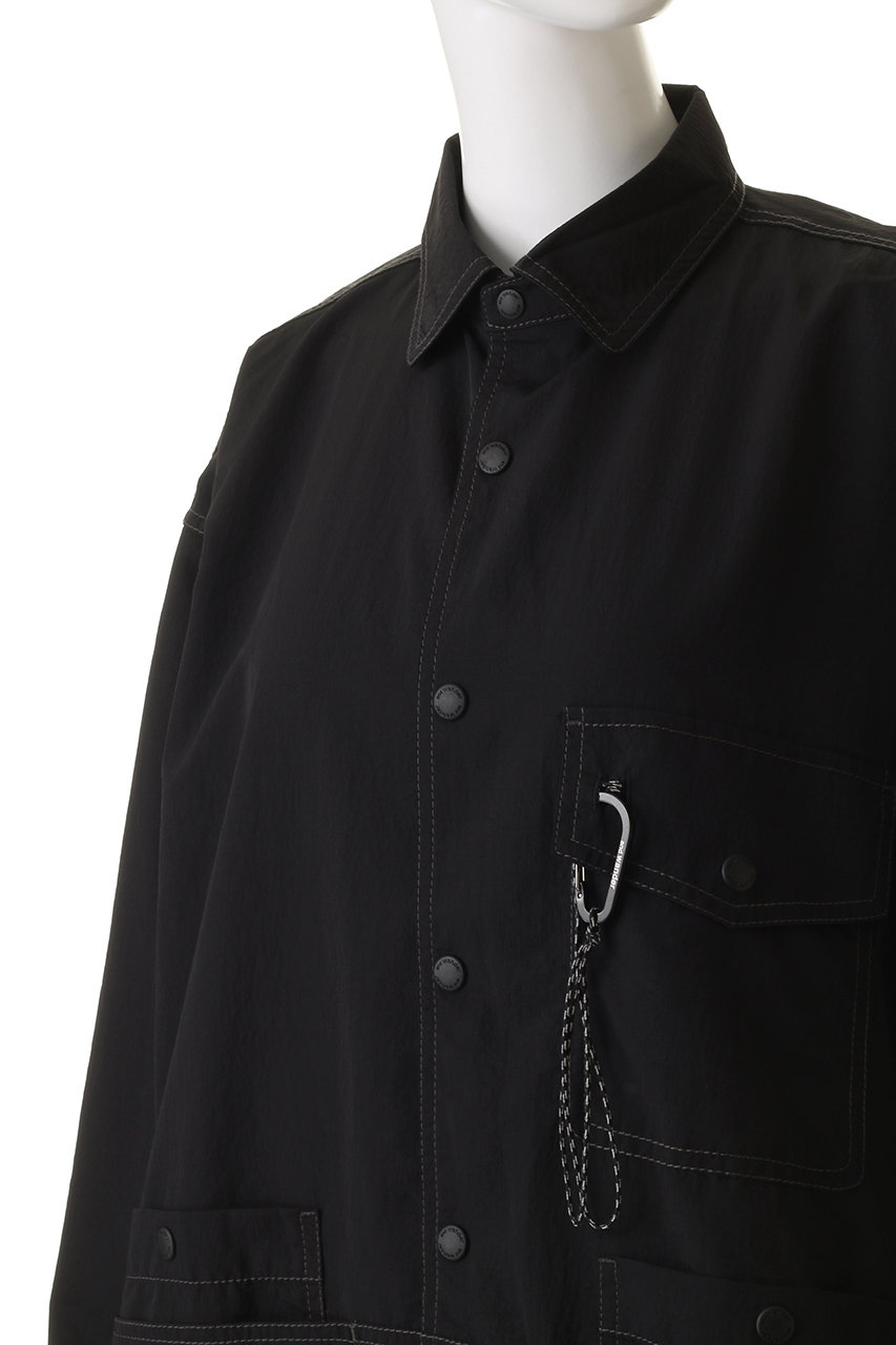 and wander(アンドワンダー)｜【UNISEX】crinkled nylon シャツ