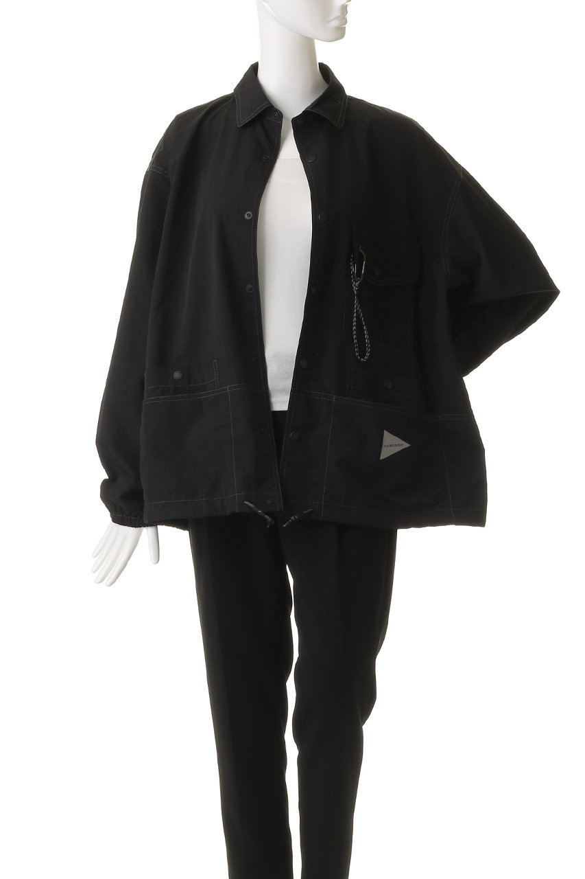 and wander(アンドワンダー)｜【UNISEX】crinkled nylon シャツ