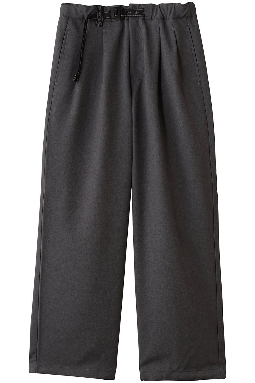 アンドワンダー/and wanderの【UNISEX】ポリエステル メランジ ツイル ワイド パンツ(グレー/5745282105)