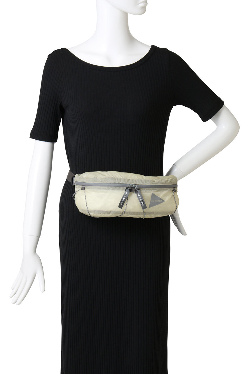 and wander(アンドワンダー)｜【UNISEX】sil ウエスト バッグ/オフ