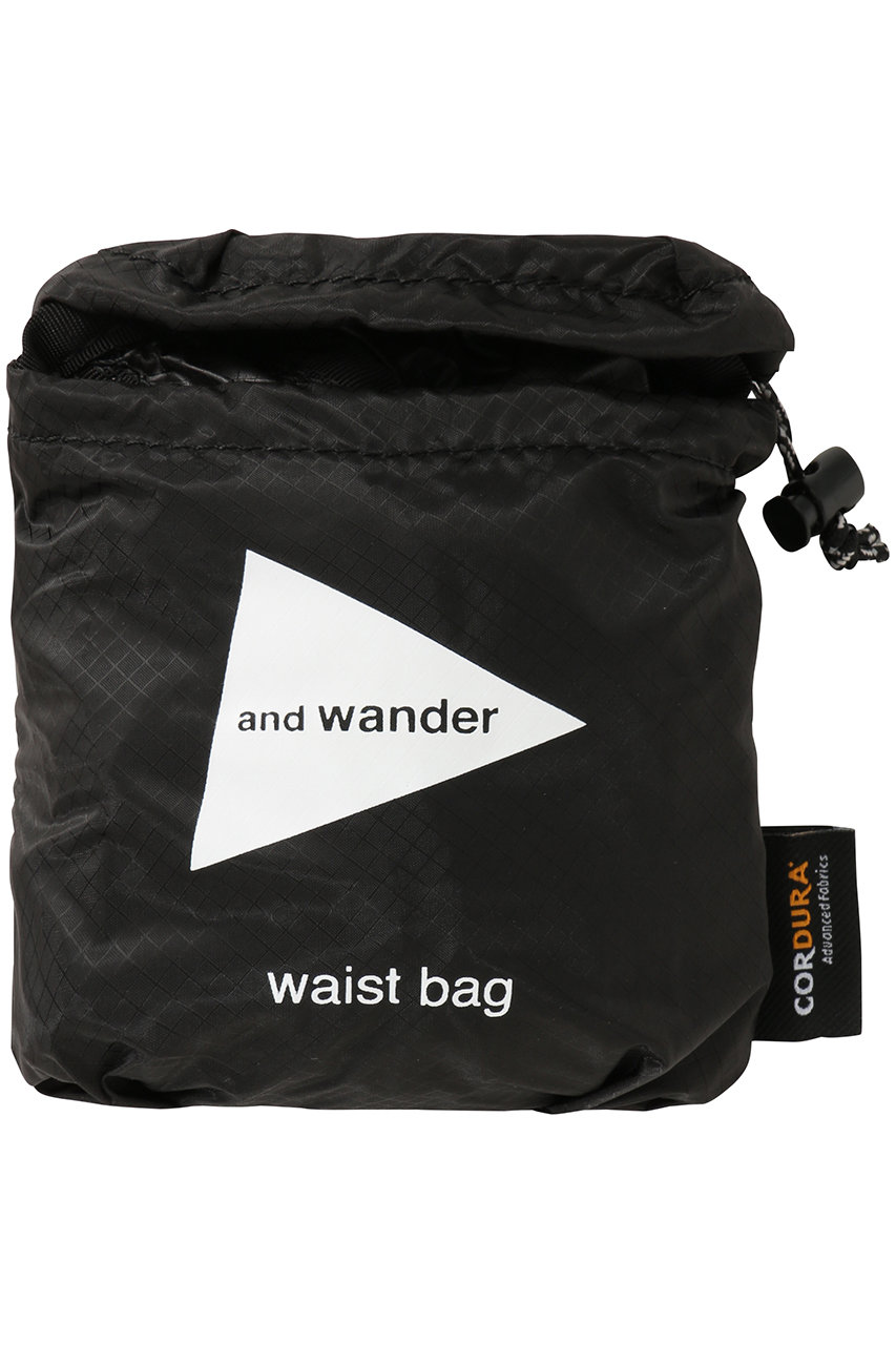 and wander(アンドワンダー)｜【UNISEX】sil ウエスト バッグ/ブラック