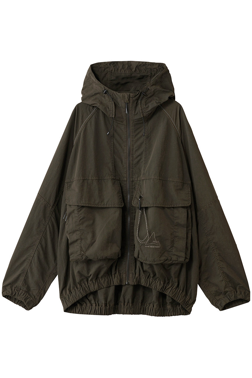 and wander 【UNISEX】ROA ガーメント ダイ ナイロン フーデッド ジャケット (カーキ, M) アンドワンダー ELLE SHOP and wander 【UNISEX】ROA ガーメント ダイ ナイロン フーデッド ジャケット (カーキ, M) アンドワンダー ELLE SHOP