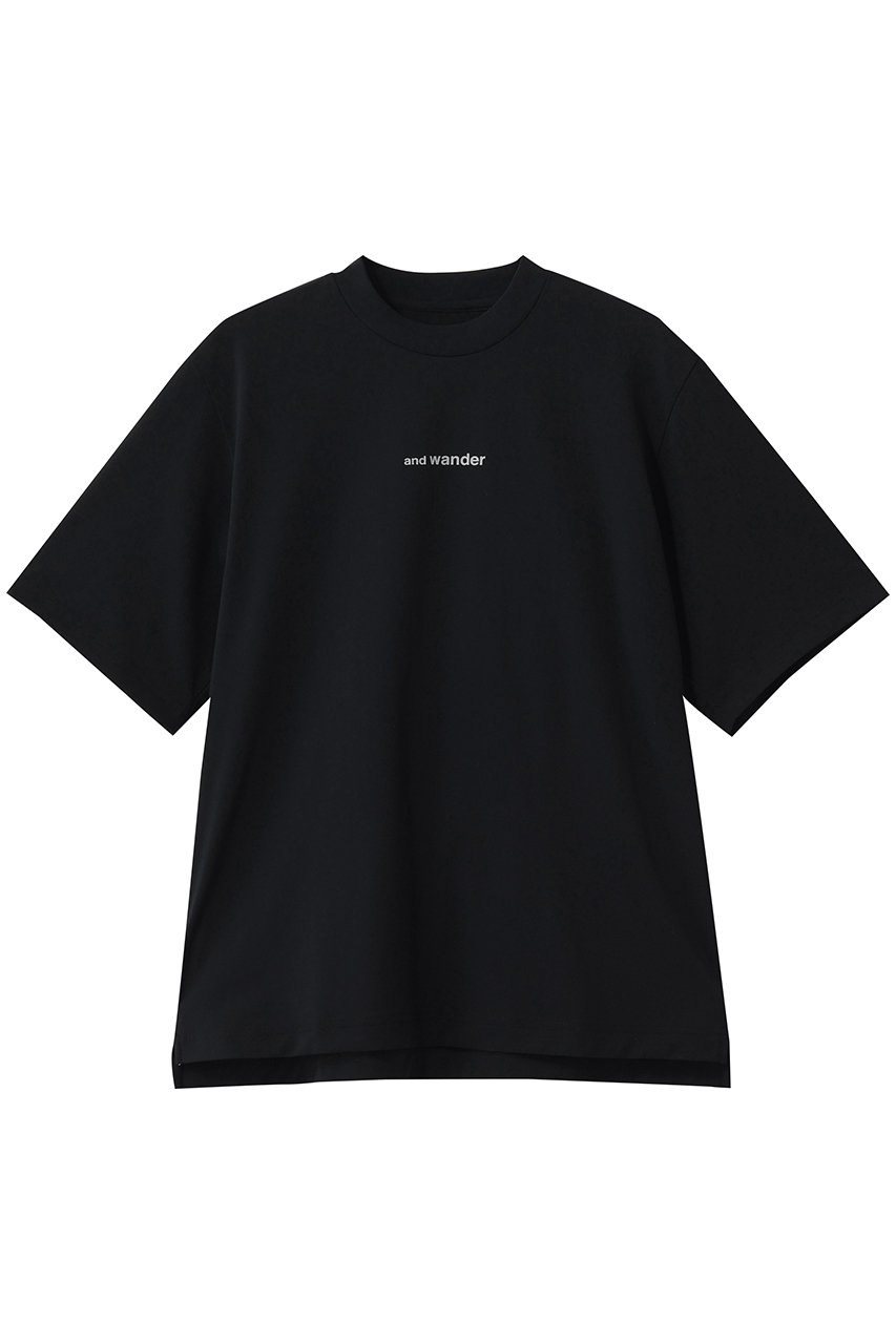 アンドワンダー/and wanderの【UNISEX】ドライ メッシュ Tシャツ(ブラック/5746964035)