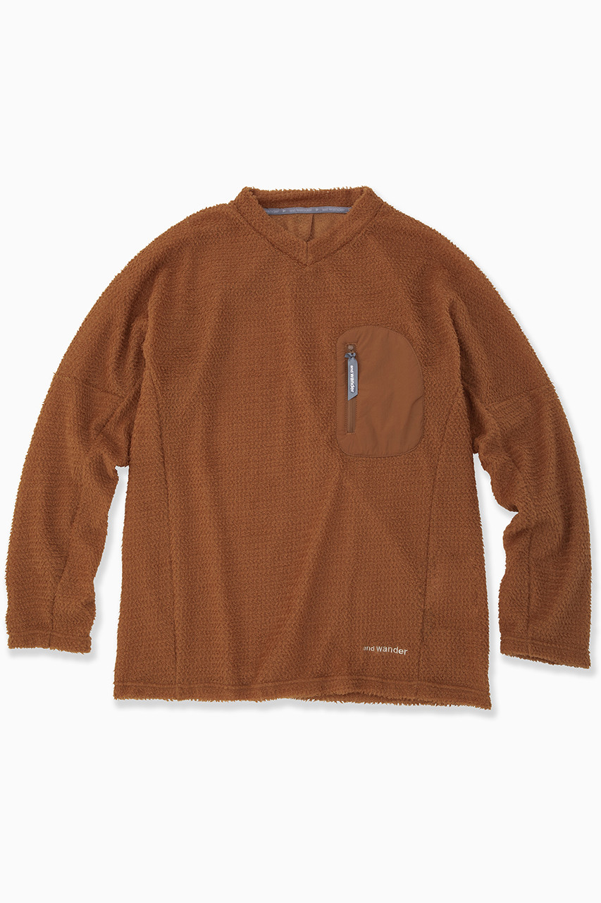 and wander(アンドワンダー)｜【予約販売】【UNISEX】alpha direct pullover/オレンジ  の通販｜ELLESHOP・(エル・ショップ)