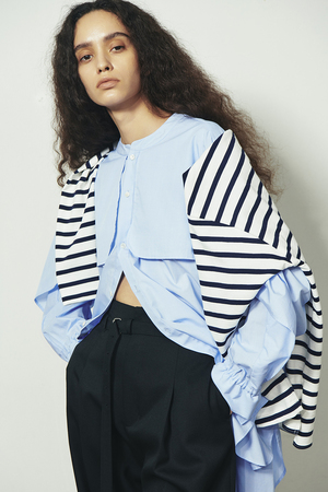 オーガニックコットン フレアースリーブシャツ