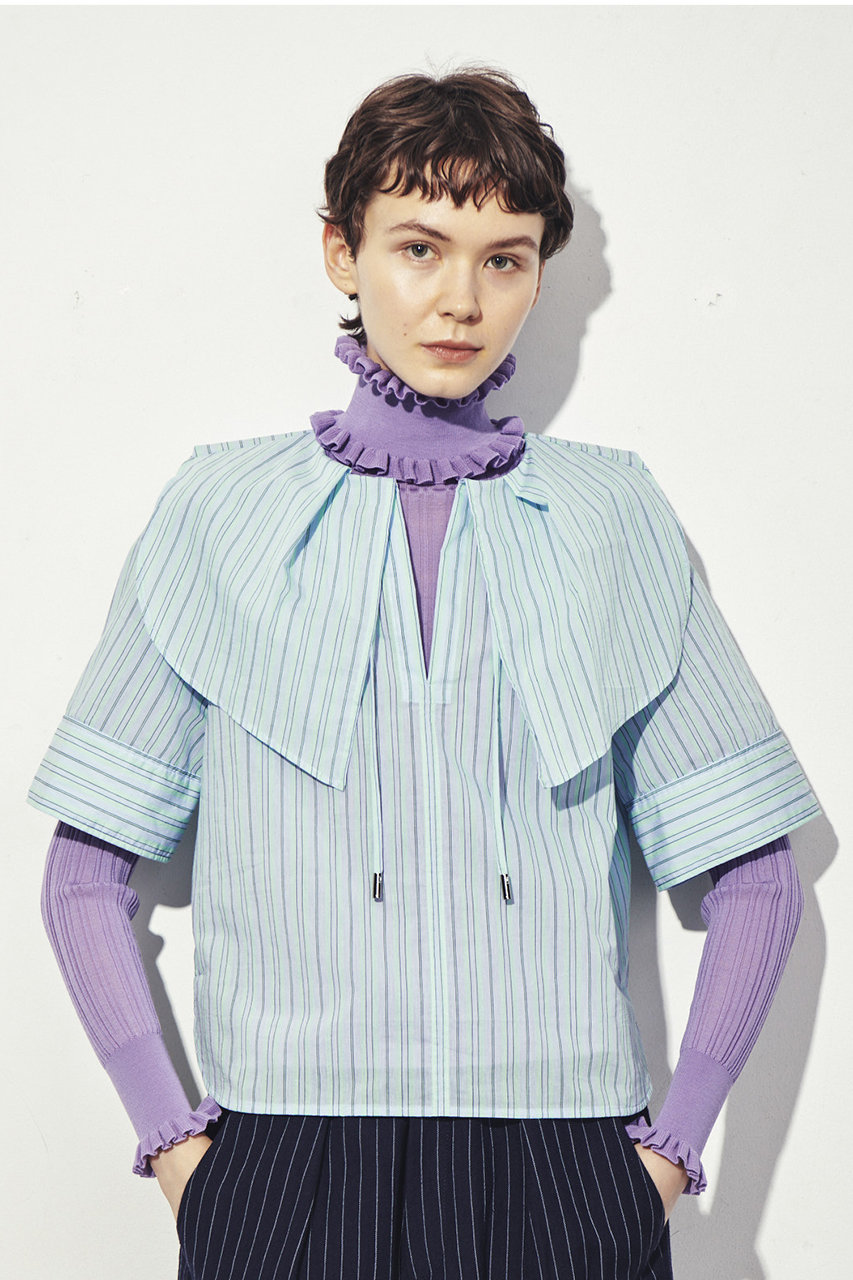 near.nippon(ニアー ニッポン)｜ストライプ ビッグカラーブラウス  