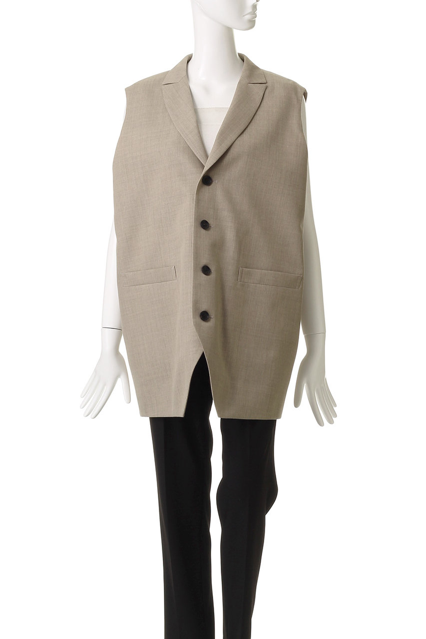 near.nippon(ニアー ニッポン)｜ウール テーラードジレ/ベージュ の