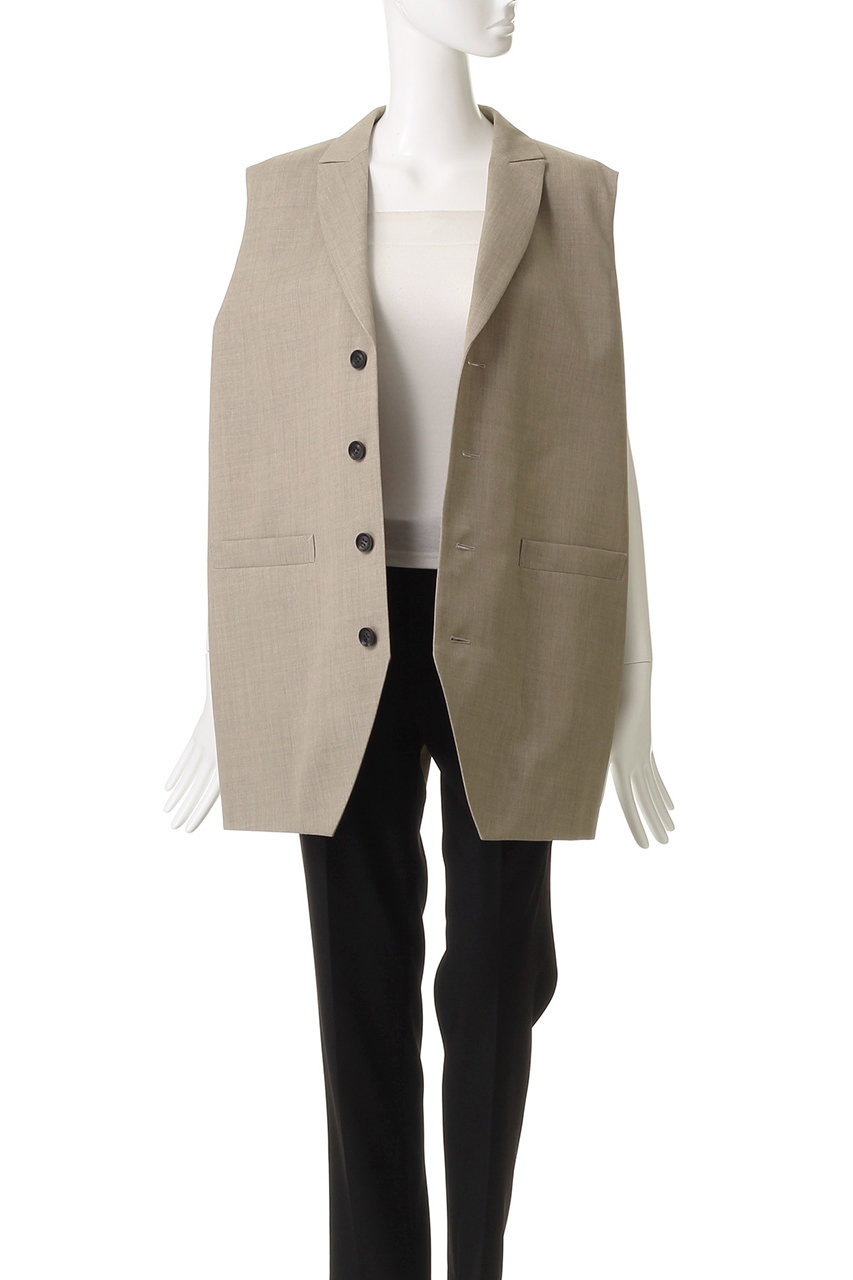 near.nippon(ニアー ニッポン)｜ウール テーラードジレ/ベージュ