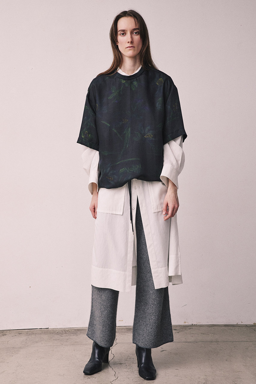 美品 near.nippon ニアーニッポン / フロントノットオールインワン near.nippon(ニアー ニッポン)｜メッシュオパール柄 クロップト
